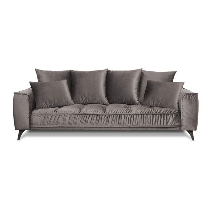 Produit similaire: Canapé Velours Droit Gris Clair Altamo - 3 Places - Maison Aubertin - Vintage - Convertible - Moelleux