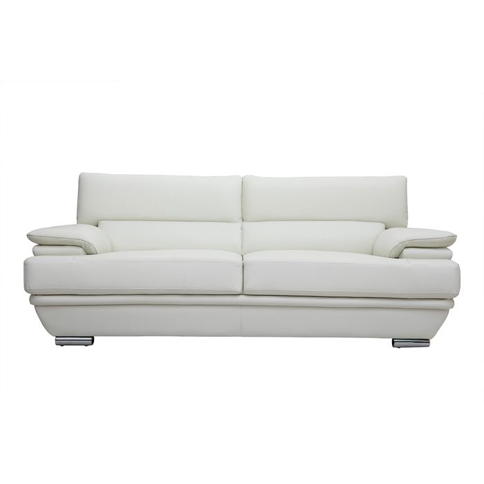 Produit similaire: Canapé cuir design 3 places avec têtières ajustables blanc cassé EWING - MILIBOO - Cuir - Contemporain - Design