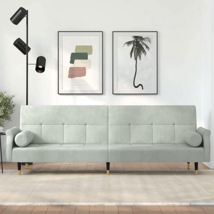 Produit similaire: Canapé-lit avec coussins-Canapé convertible gris clair velours