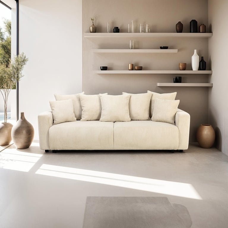 Produit similaire: uma - Canapé convertible velours côtelé Beige