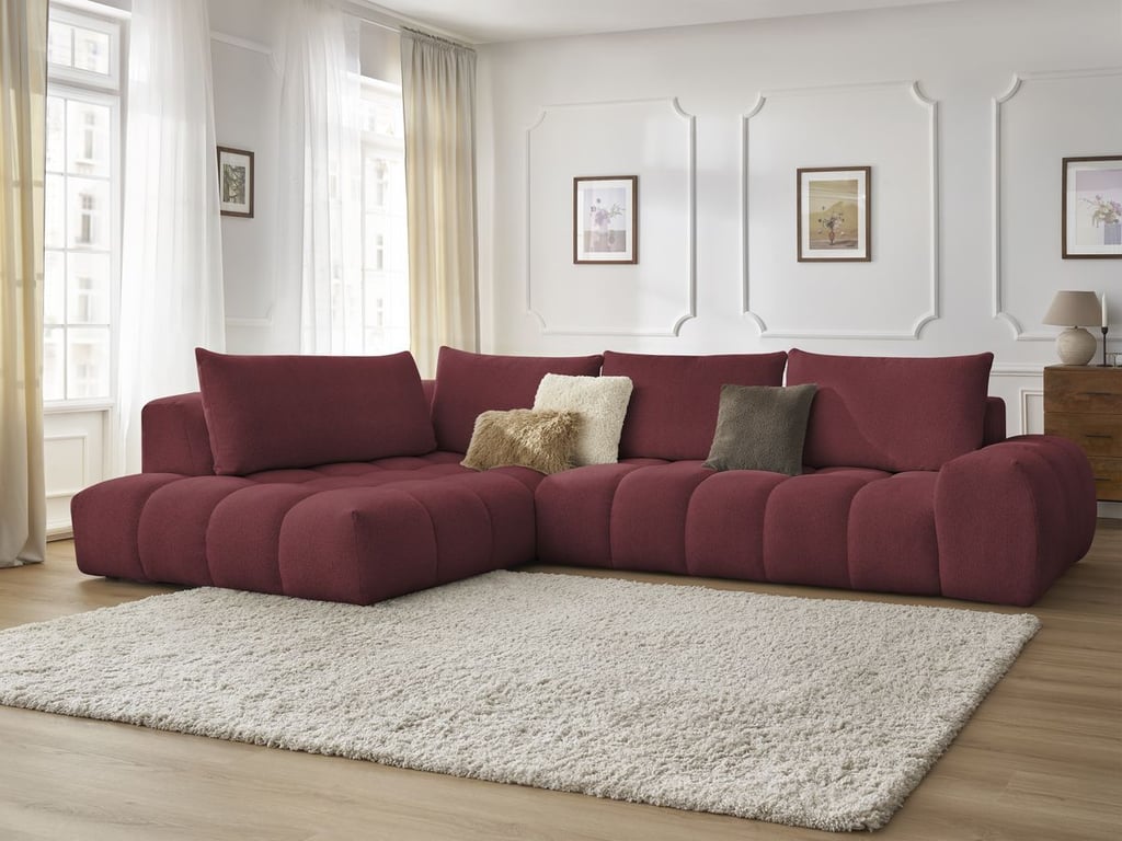 Produit similaire: Everest canapé d'angle fixe 4 places tissu chiné rouge angle gauche