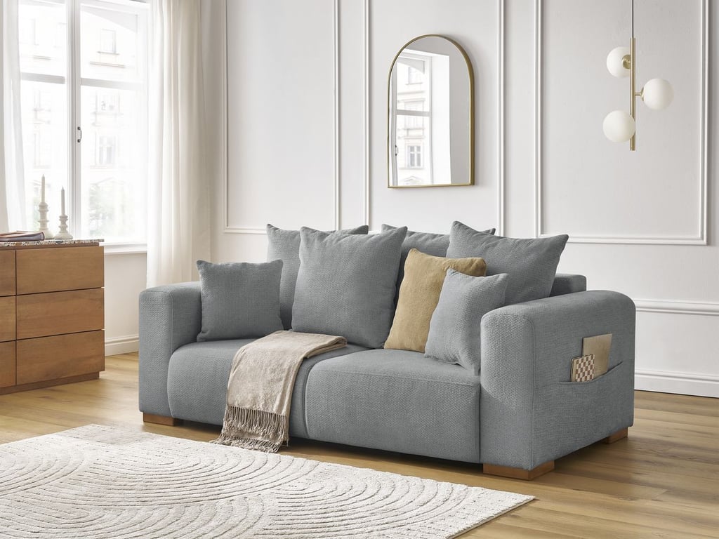 Produit similaire: Canapé droit fixe 2 places SIDONIE tissu chiné gris foncé BOBOCHIC