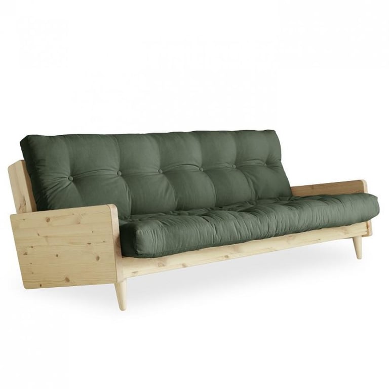 Produit similaire: Canapé 3 places convertible INDIE style scandinave futon vert olive couchage 130*190 cm.