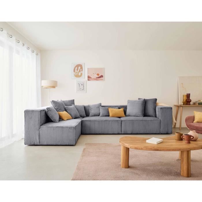 Produit similaire: Colombine - canapé modulable d'angle gauche - 5 places - en velours côtelé grosses côtes