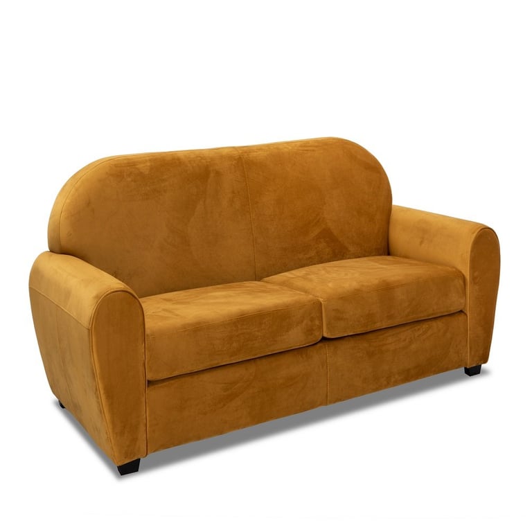 Produit similaire: Canapé fixe CLUB 2 places en velours jaune moutarde