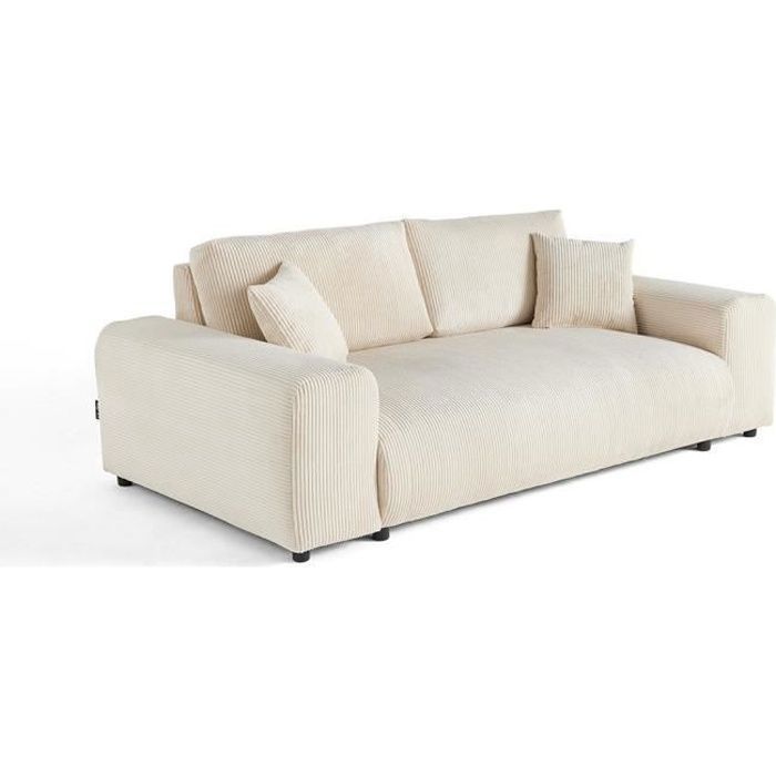 Produit similaire: Canapé droit 3 places en velours côtelé - LISA DESIGN - Garance - Beige - Contemporain
