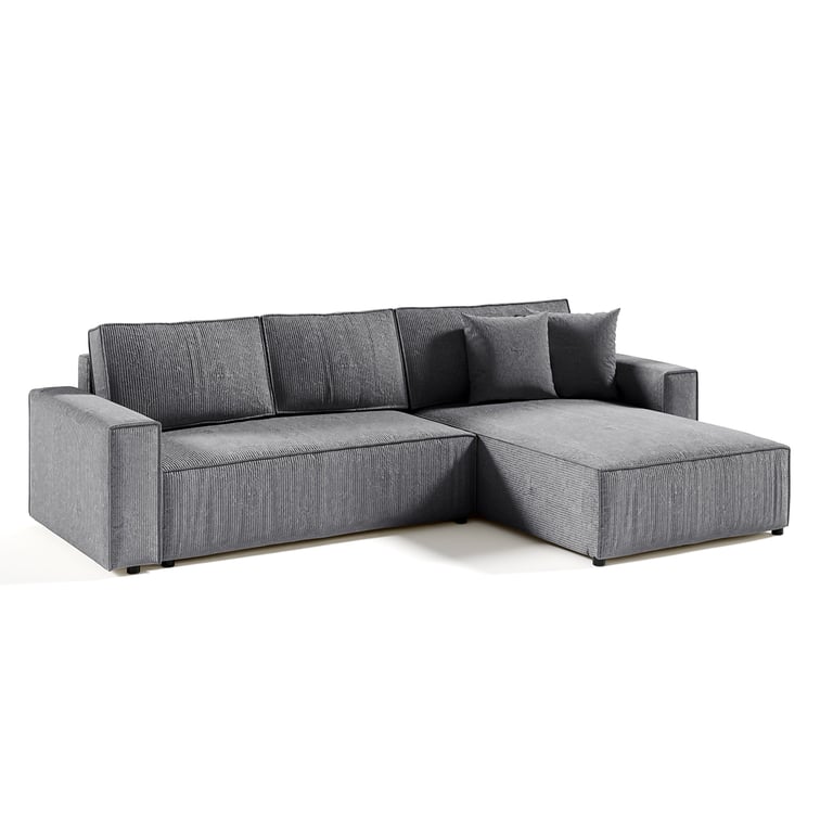 Produit similaire: Isaac - Canapé d'angle  réversible et convertible 4 places velours côtelé gris