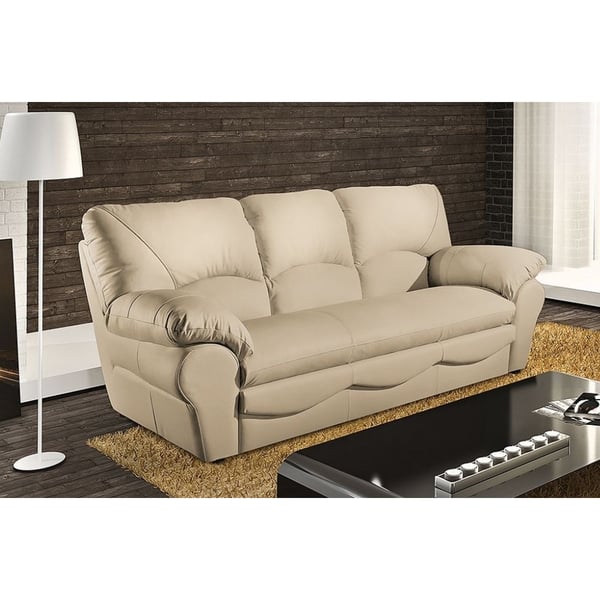 osatis - Canapé cuir Beige