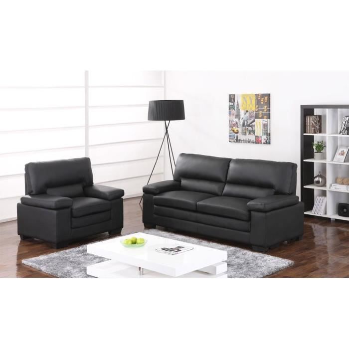 Produit similaire: Canapé 3+1 places en cuir de buffle MIMAS - Noir - VENTE-UNIQUE - Classique - Intemporel - Ferme