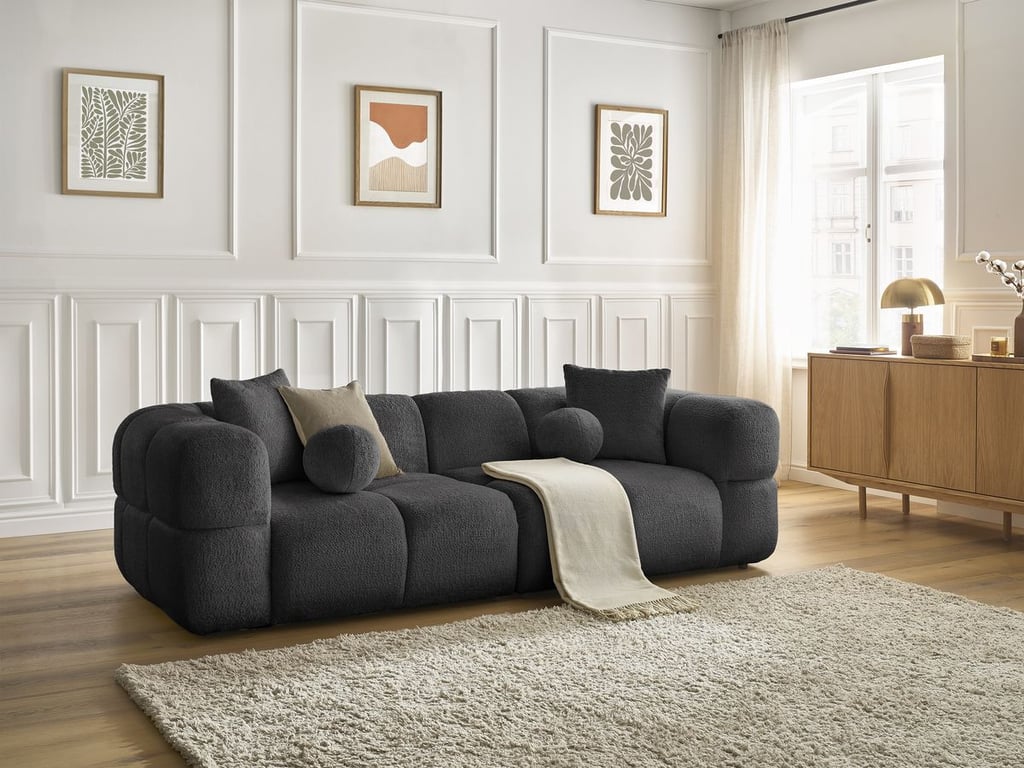 Produit similaire: Canapé droit fixe 3 places CRISTINA gris foncé BOBOCHIC