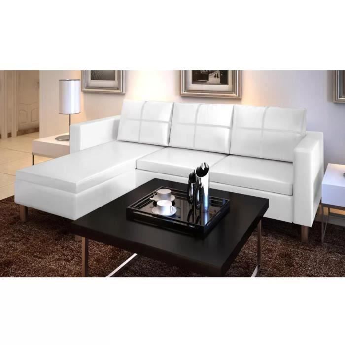 Produit similaire: Canapé sectionnel à 3 places Cuir synthétique Blanc - OVONNI - Convertible - Confortable - Canapé d’angle