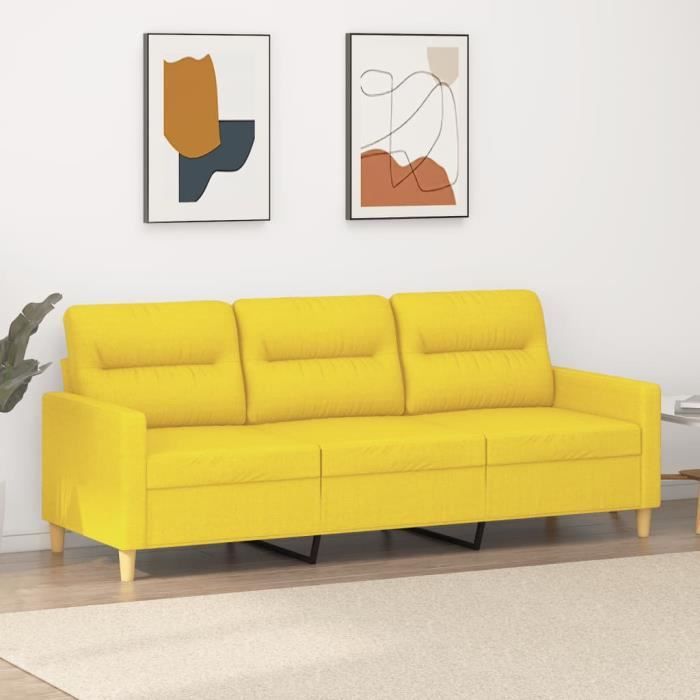 Produit similaire: Canapé Salon à 3 places Jaune clair 180 cm Tissu,198 x 77 x 80 cm 188,2,Kg