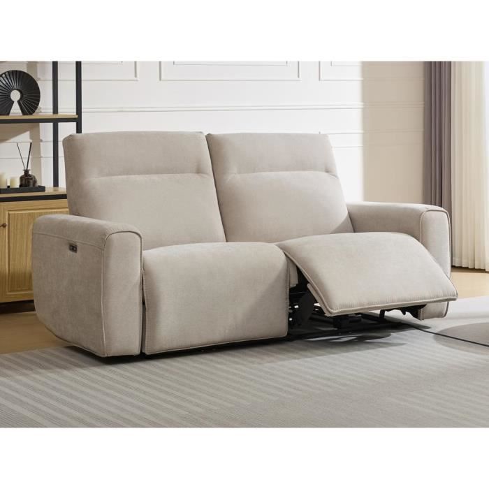 Produit similaire: Canapé 3 places relax électrique en tissu beige LORGITA