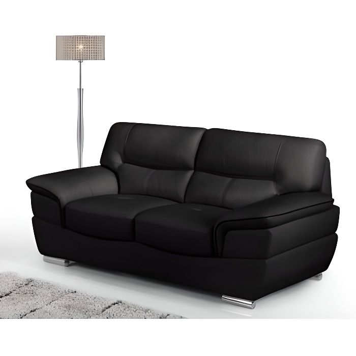 Produit similaire: Canapé 2 places en cuir - VENTE-UNIQUE - THIBAULT - Noir - Design contemporain