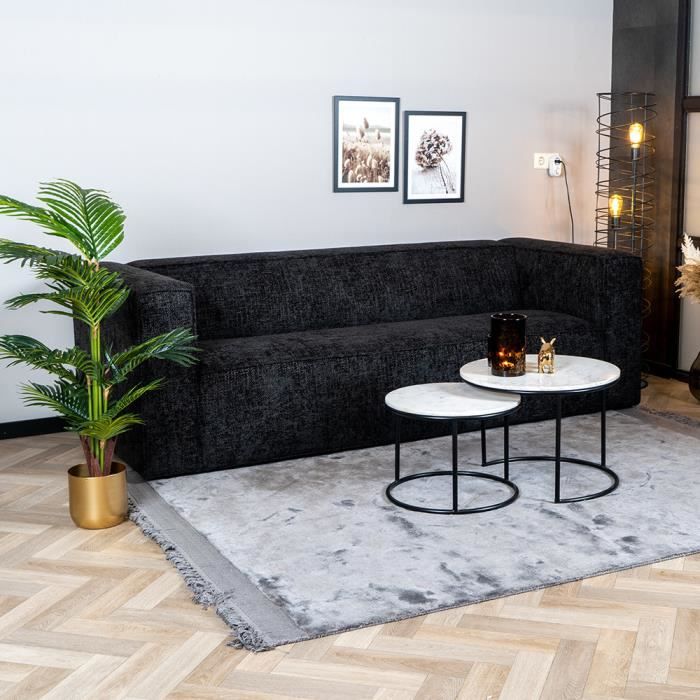 Produit similaire: Livin24  Canapé 3 places Memphis en tissu chenille noir