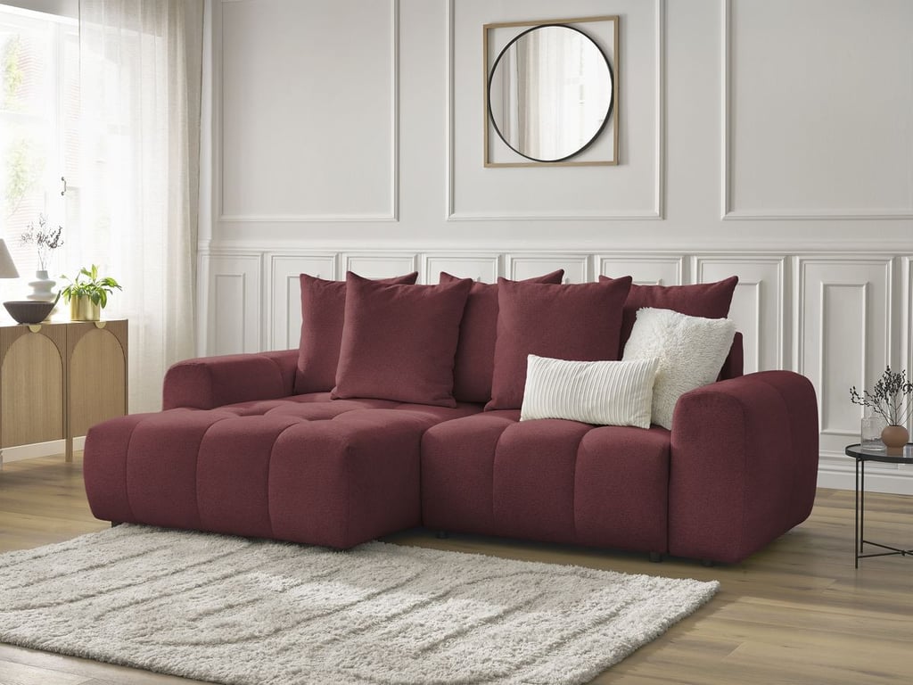 Produit similaire: Canapé d'angle convertible coffre ROXELANE tissu chiné rouge angle gauche BOBOCHIC 3 places