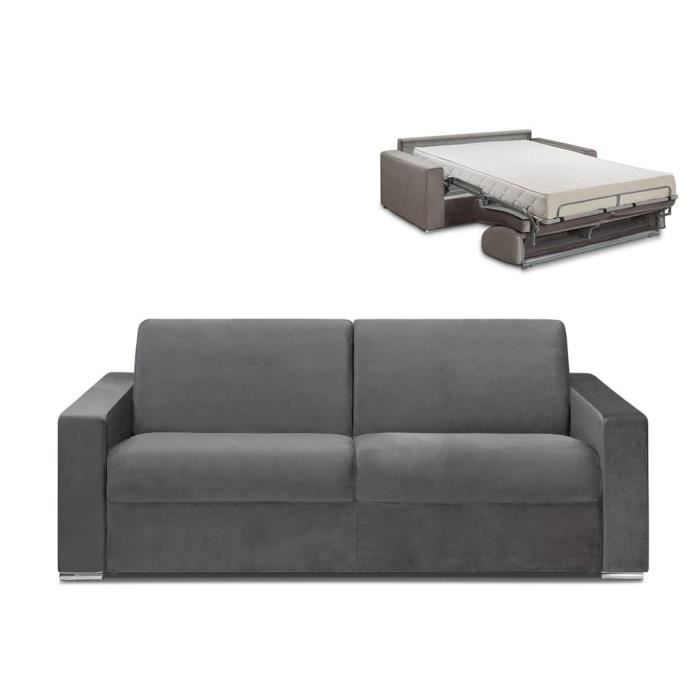 Produit similaire: Canapé 4 places convertible express en velours CALITO - Anthracite - Couchage 160 cm - Matelas 18 cm