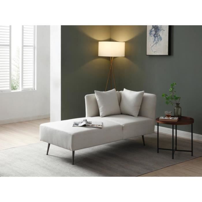 Produit similaire: Méridienne droite en tissu crème NAPASA