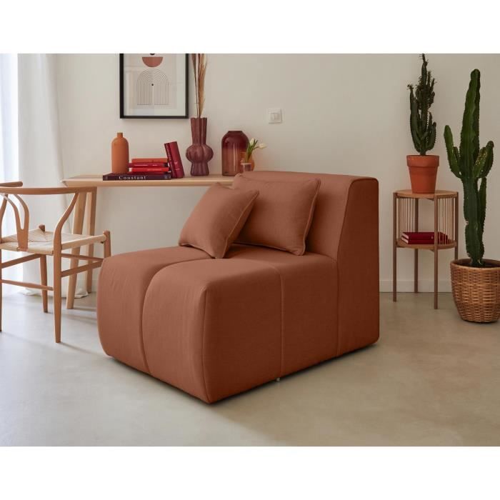 Canapé Caracas - Module d'assise sans accoudoirs - Tissu - Rouille