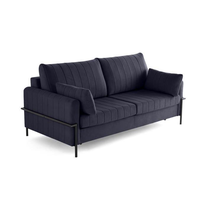 Produit similaire: Ercolano - canapé 3 places convertible - couchage quotidien - matelas 11 cm - en velours - Bleu marine