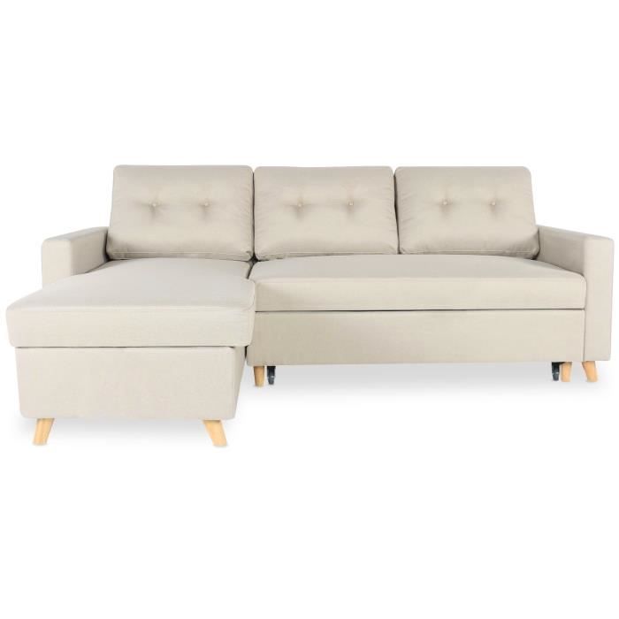 Produit similaire: Canapé d'angle convertible réversible Falko Tissu Beige - style scandinave