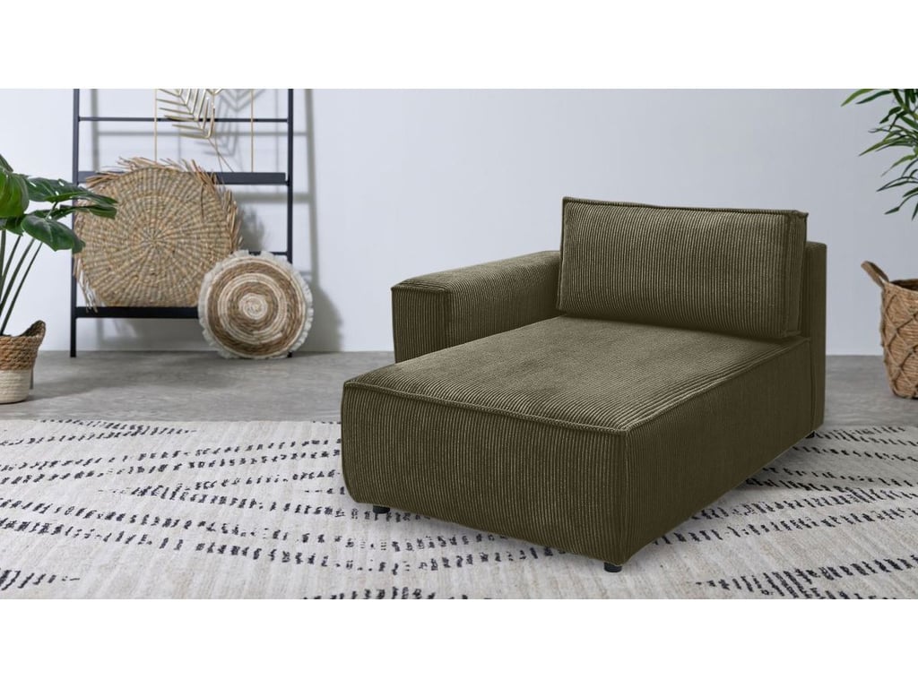 Produit similaire: Méridienne avec accoudoir pour canapé modulable NIHAD tissu velours côtelé vert clair angle gauche BOBOCHIC 1 places