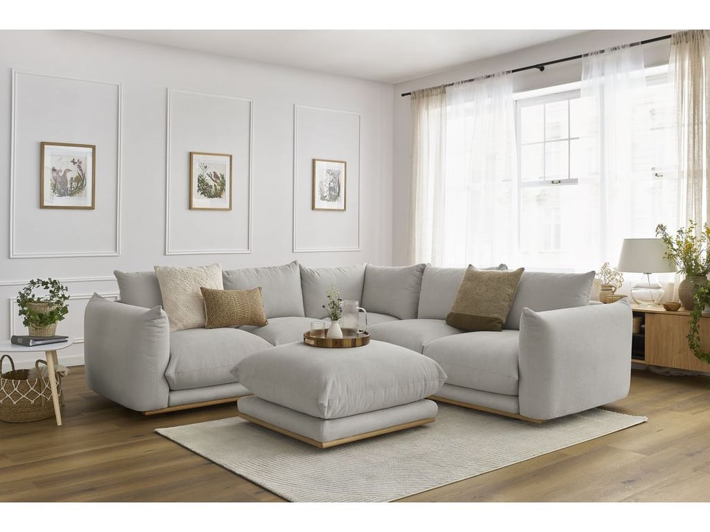 Produit similaire: Canapé d'angle réversible ERNEST avec pouf gris clair réversible BOBOCHIC 5 places