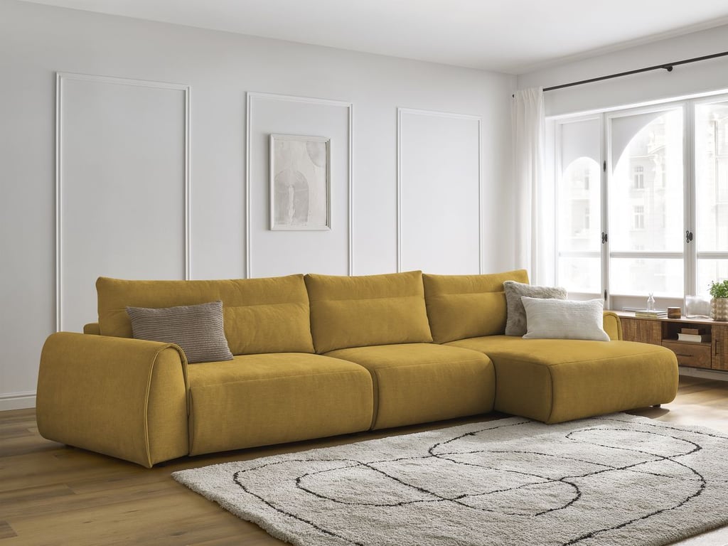 Produit similaire: Canapé grand angle incurvé fixe ADEN jaune angle droit BOBOCHIC 4 places