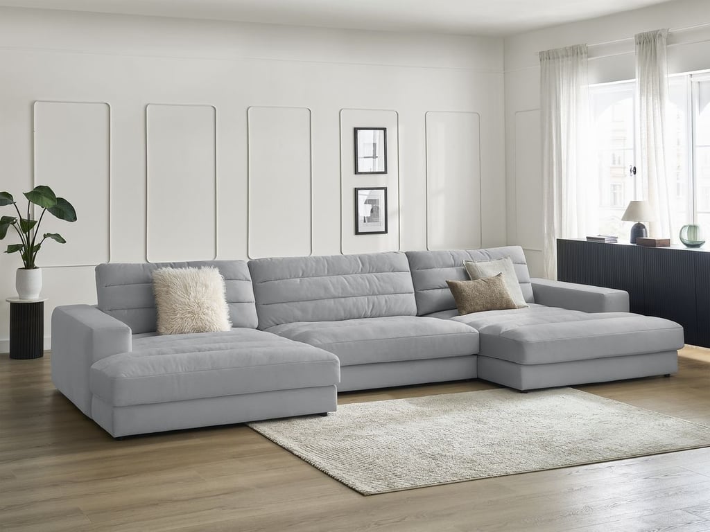 Produit similaire: Sierra canapé panoramique fixe 4 places velours gris clair