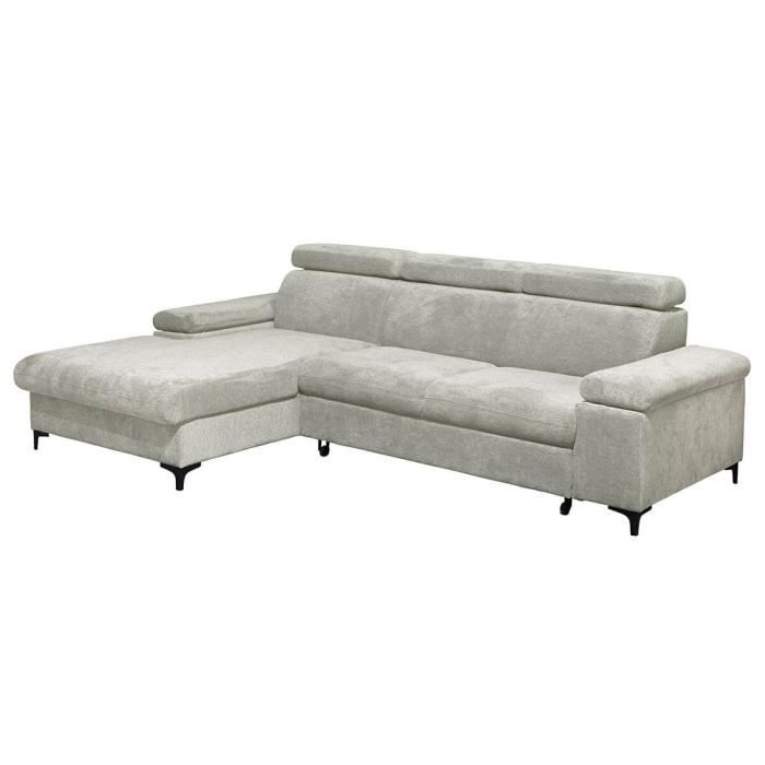 Produit similaire: MARCEAU - Canapé Méridienne Gauche 3 Places Convertible Tissu Beige