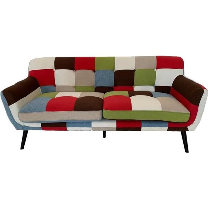 Produit similaire: Canapé en tissu patchwork - Marque - Modèle - 3 places - Marron - Fixe