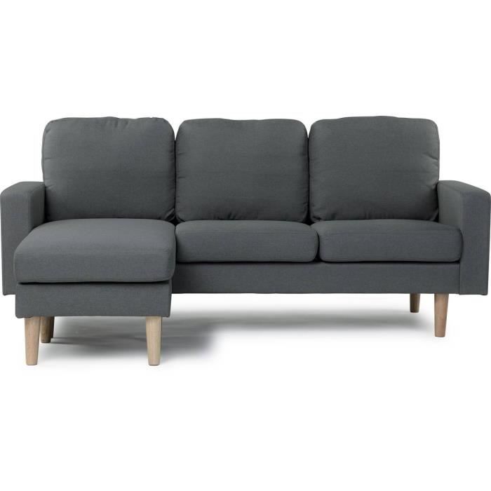 Produit similaire: Canapé d'angle réversible en tissu - HABITAT ET JARDIN - Gabby - 3 places - Gris