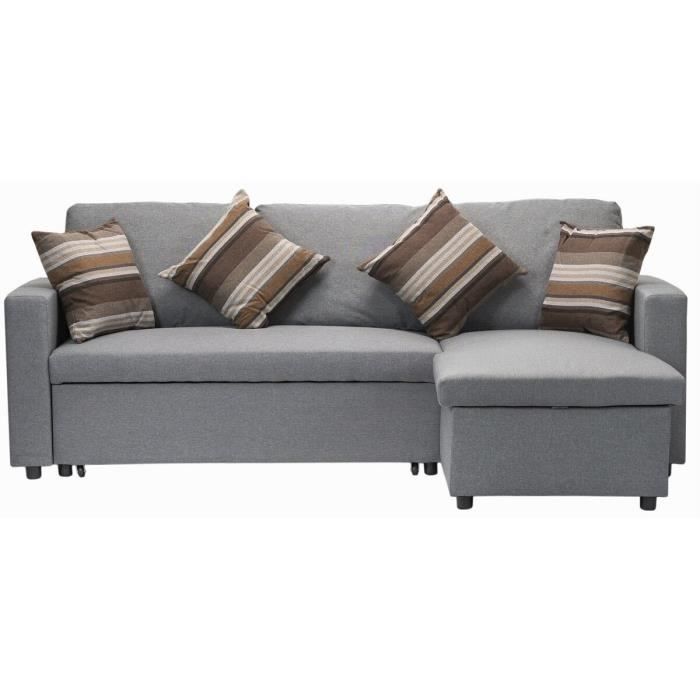 Canapé convertible et reversible "Kimberland" - 3 places - Gris