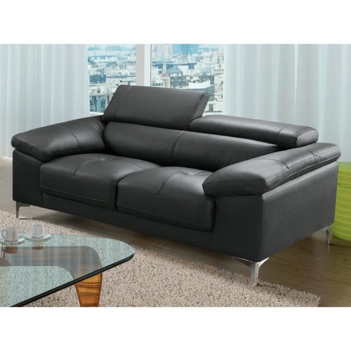 Produit similaire: Canapé 2 places en cuir SOLANGE - Anthracite - Contemporain - Profondeur de l'assise 55 cm - Fixe - Moelleux