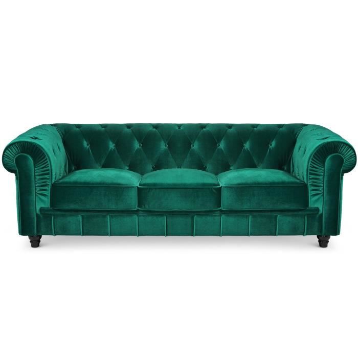Produit similaire: Grand canapé 3 places Chesterfield Velours Vert