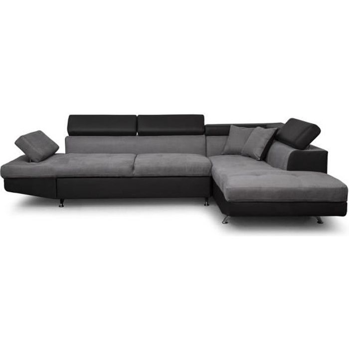 Produit similaire: Canapé d'angle droit 5 places RIO Convertible avec coffre en microfibre et simili - Gris/Noir - L271 x P192 x H70cm - LOUNGITUDE