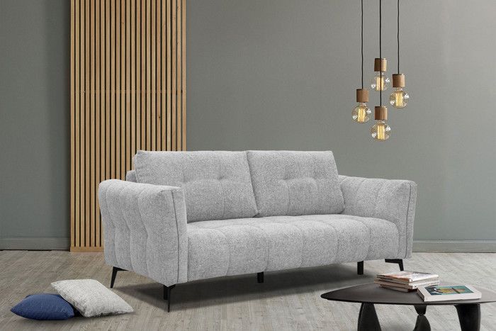 Produit similaire: Canapé droit 3 places tissu gris clair - Kalmer