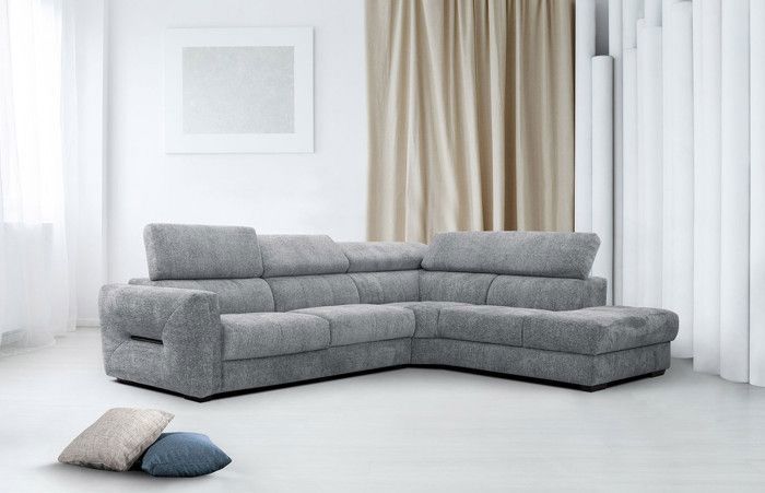 Produit similaire: Canapé d'angle droit Calvera 5 places tissu gris moyen - CALVERA