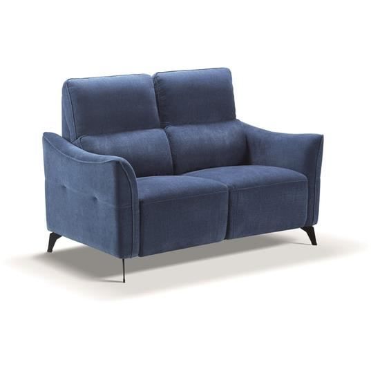CHITRA Canapé tissu Bergamo 2 places bleu