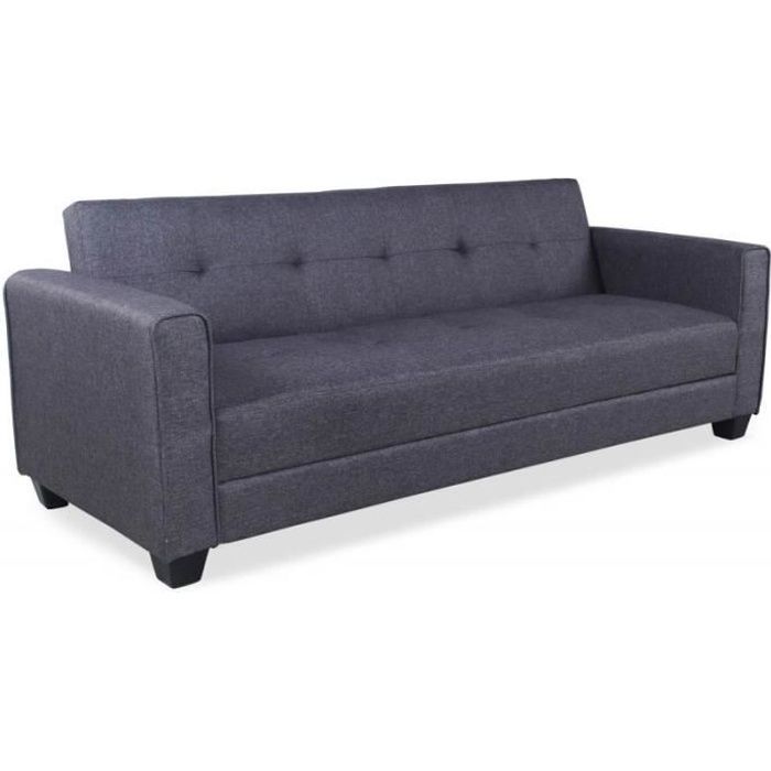 Produit similaire: Canapé Convertible 3 Places - PARIS PRIX - Tosello - Gris - Bois & Tissu - Design & Pratique