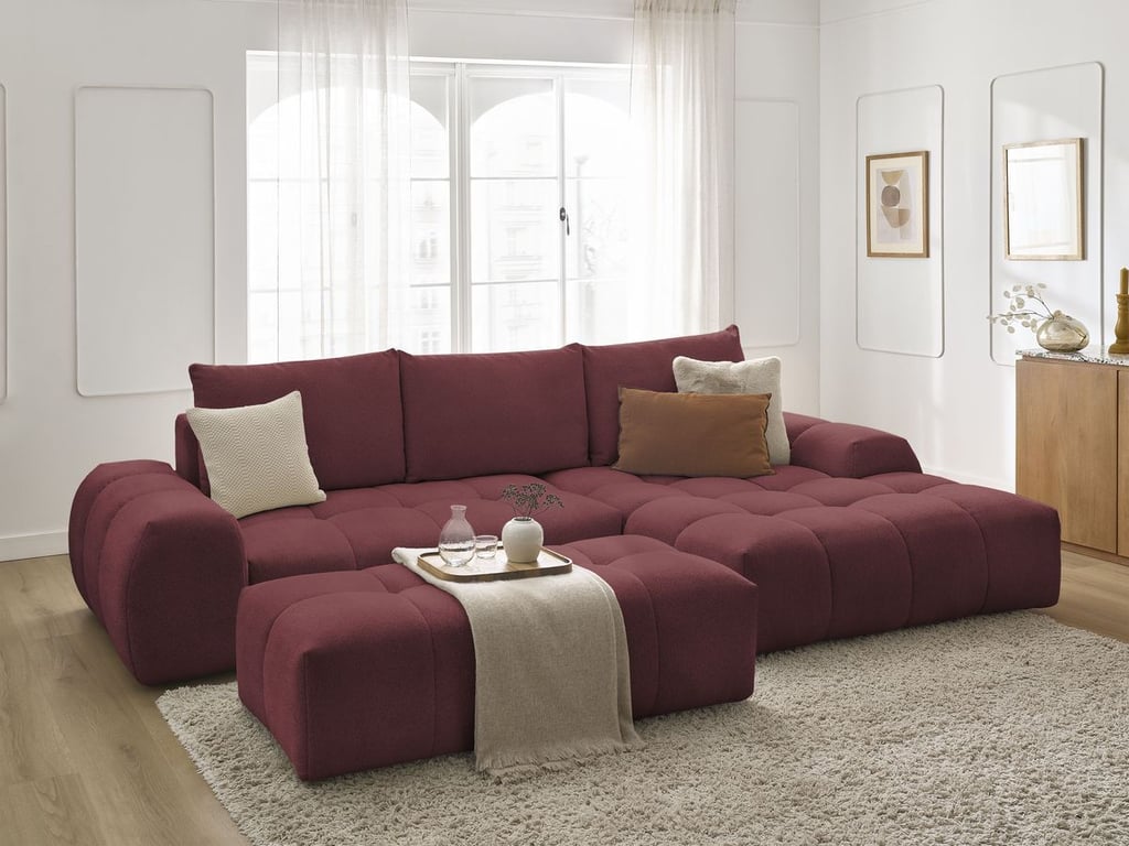 Produit similaire: Everest canapé d'angle convertible coffre 4 places tissu chiné rouge angle droit