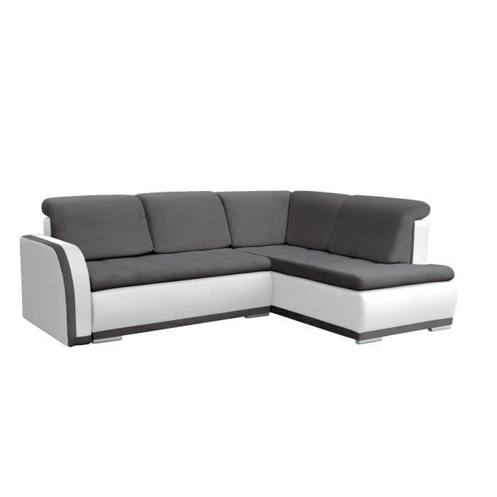 Produit similaire: Canapé d'angle Convertibles 3 Places Tissu + Simili Cuir Vero II (Gris foncé + Blanc, Canapé d'angle Droit)