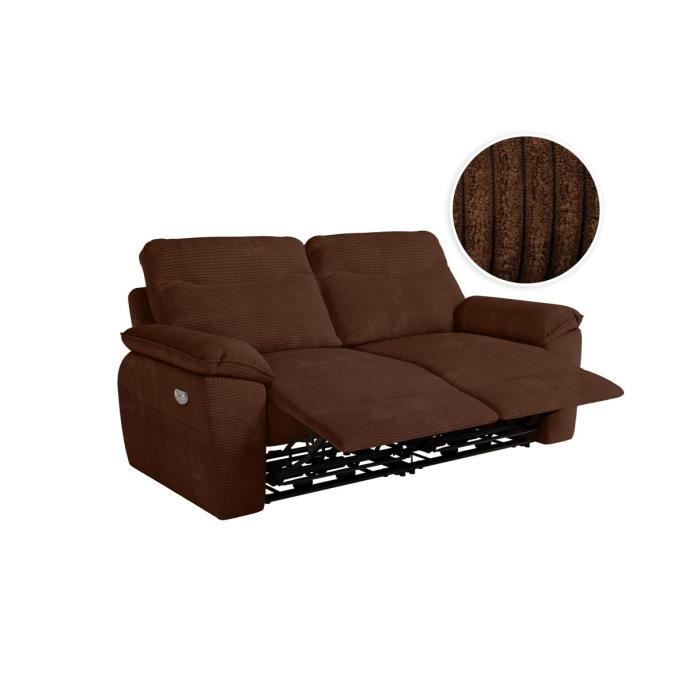 Canapé Ross - relaxation électrique 3 places en velours côtelé - Vue supplémentaire 1