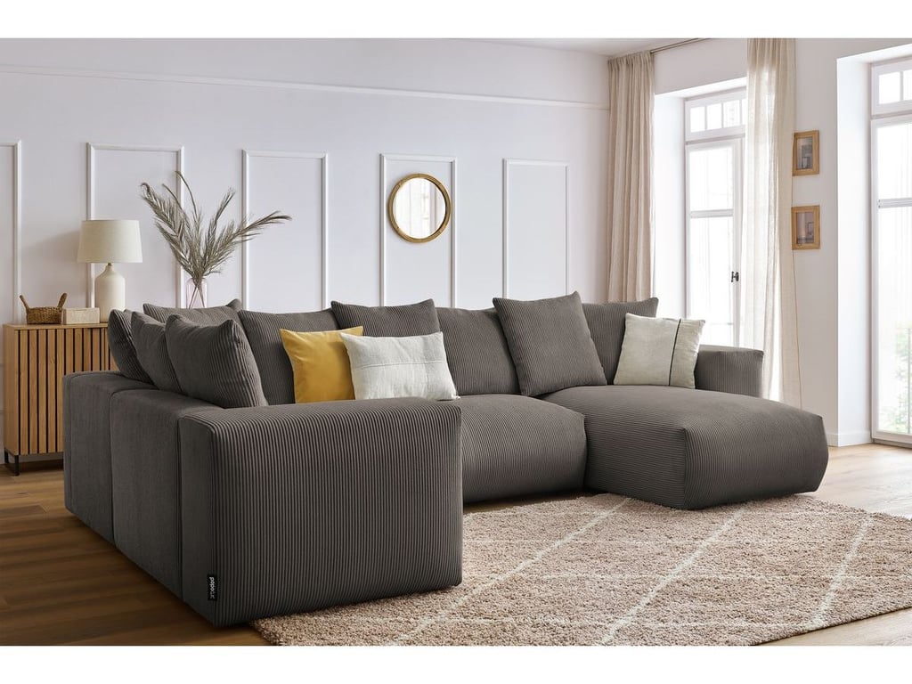 Produit similaire: Canapé panoramique fixe modulable VOLTAIRE 1 méridienne, 1 chauffeuse 2 place, 1 angle, 1 chauffeuse 1 place taupe angle droit BOBOCHIC 5 places