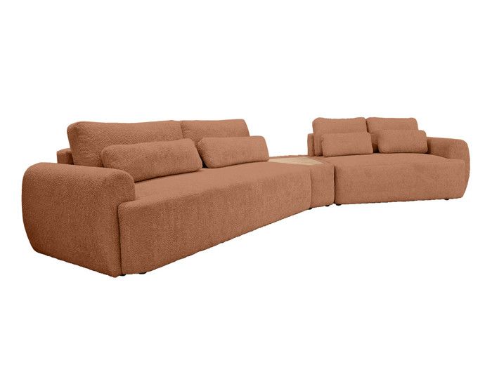 Produit similaire: Mahina - canapé d'angle droit - 5 places avec bout de canapé - convertible avec coffre - en tissu bouclette - Rouille