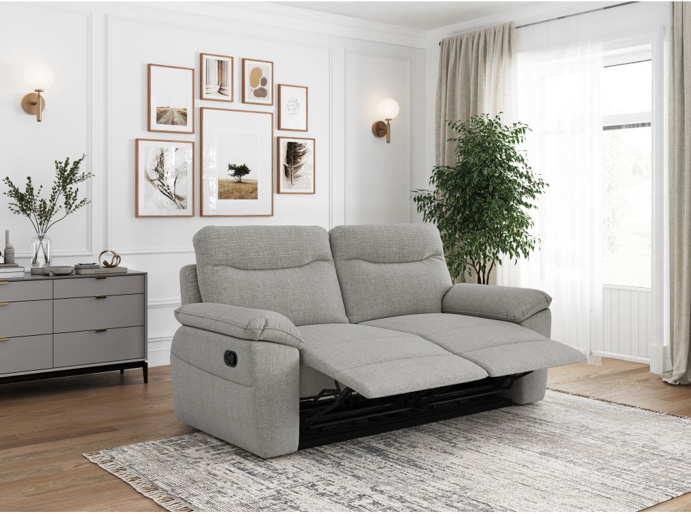 Produit similaire: Canapé de relaxation manuel ROSS 3 places en tissu texturé 3D