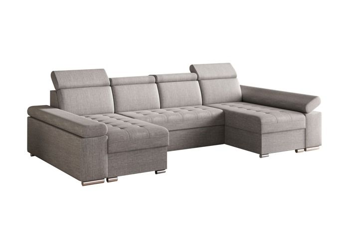 Produit similaire: Canapé-lit d'angle Sofa avec appuie-tête réglable avec fonction couchage et coffre de rangement - Luka U (Gris clair (Twist 19))