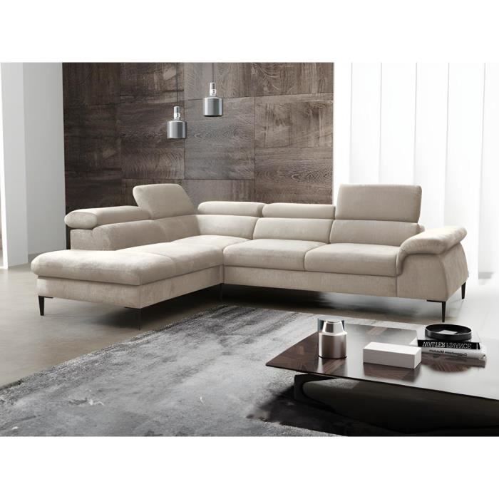 Produit similaire: Grand canapé d'angle gauche convertible en velours beige SEPINA de Pascal Morabito