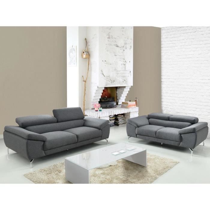 Produit similaire: Canapé 3+2 places en tissu GRETEL - Gris - Contemporain - Design - Fixe - VENTE-UNIQUE - Waterproof - Moelleux