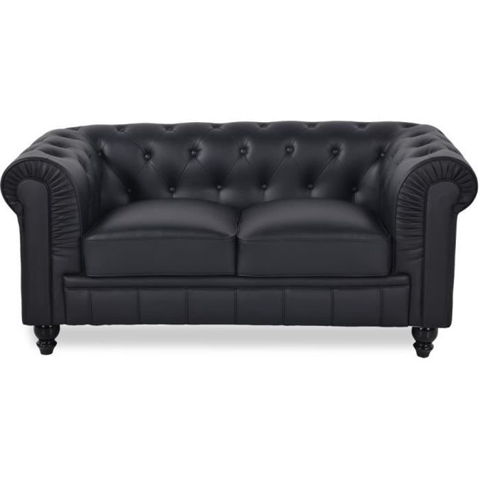 Produit similaire: Canapé Chesterfield 2 Places Regency Noir - Fixe - Classique - Intemporel - Simili - 157 cm